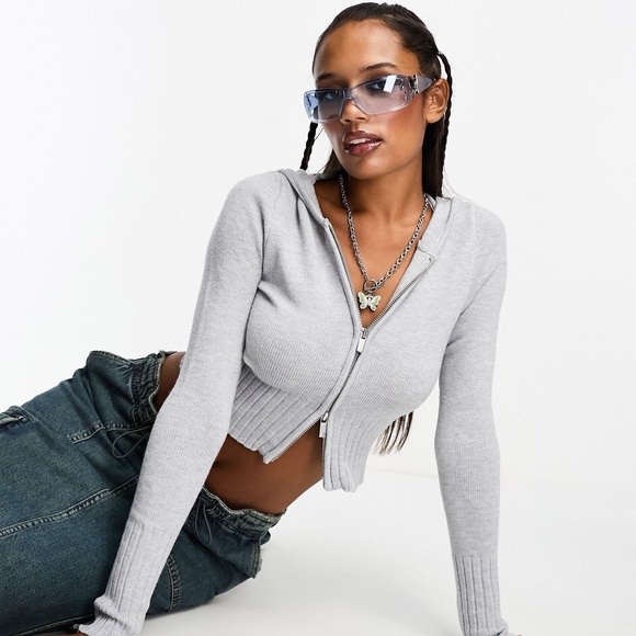 Garage Tops - Garage grey zip up sweater